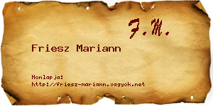 Friesz Mariann névjegykártya